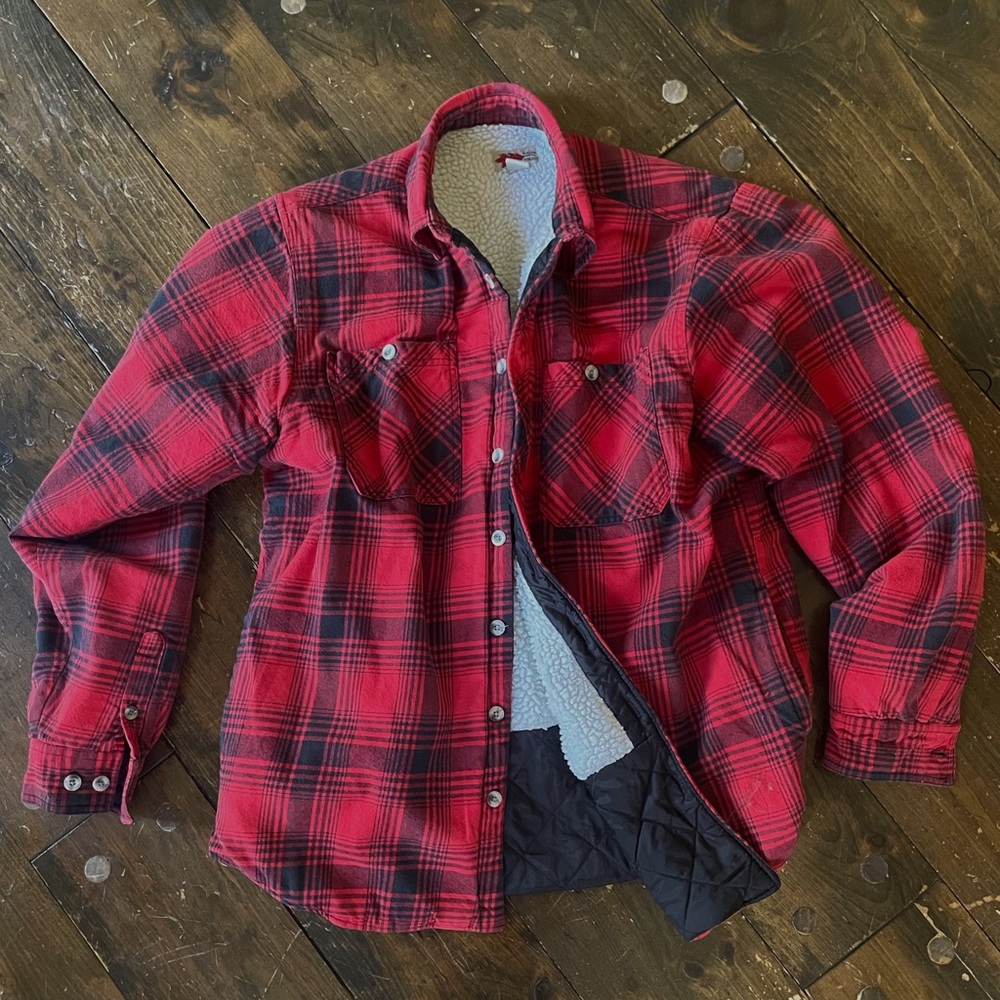Field n Forest Sherpa lined plaid flannel Jacket - XLT